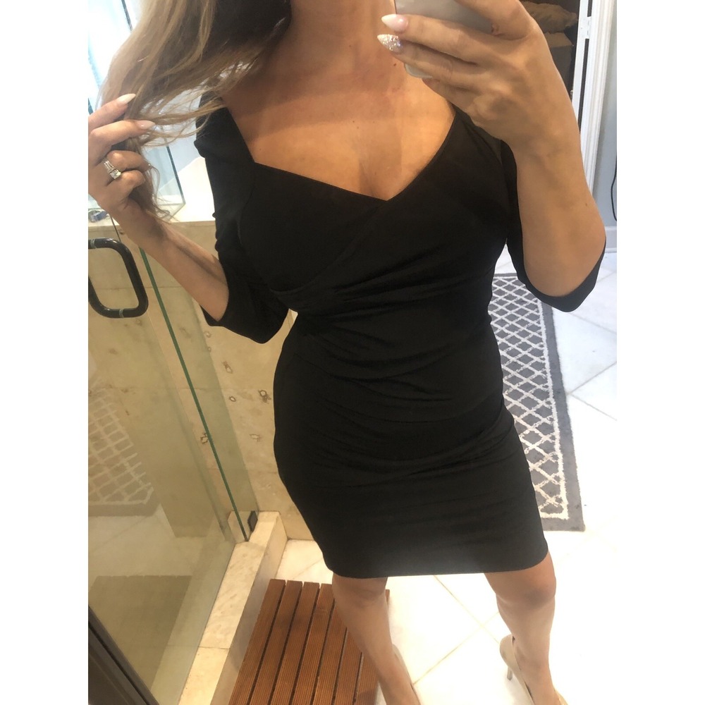 White House Black Market Queen Anne S 6 Black Striped Tiered Dress